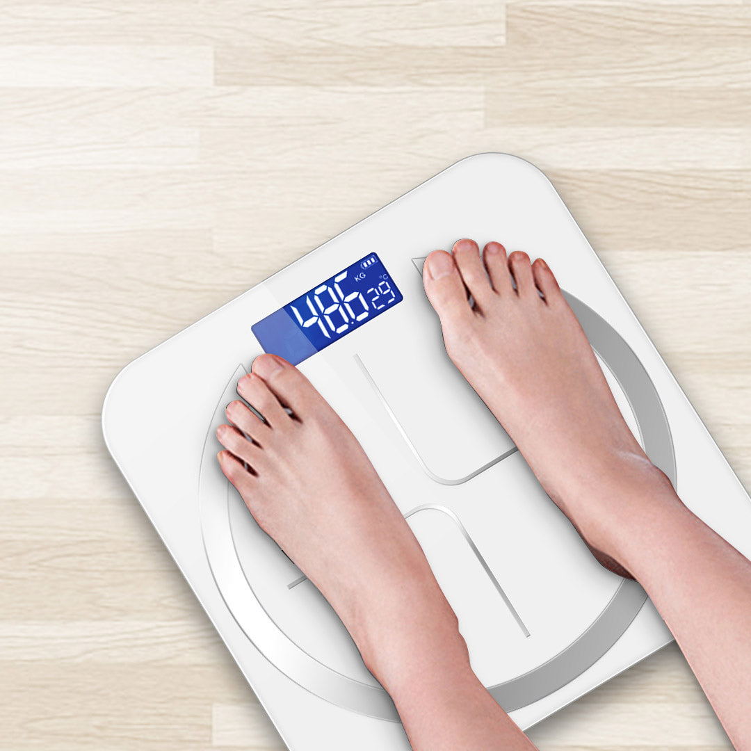 180kg Glass Digital Fitness Electronic Scales White