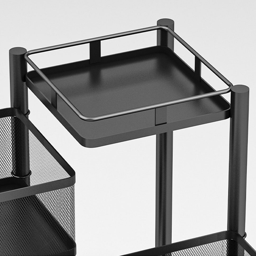 4 Tier Steel Square Rotating Kitchen Cart