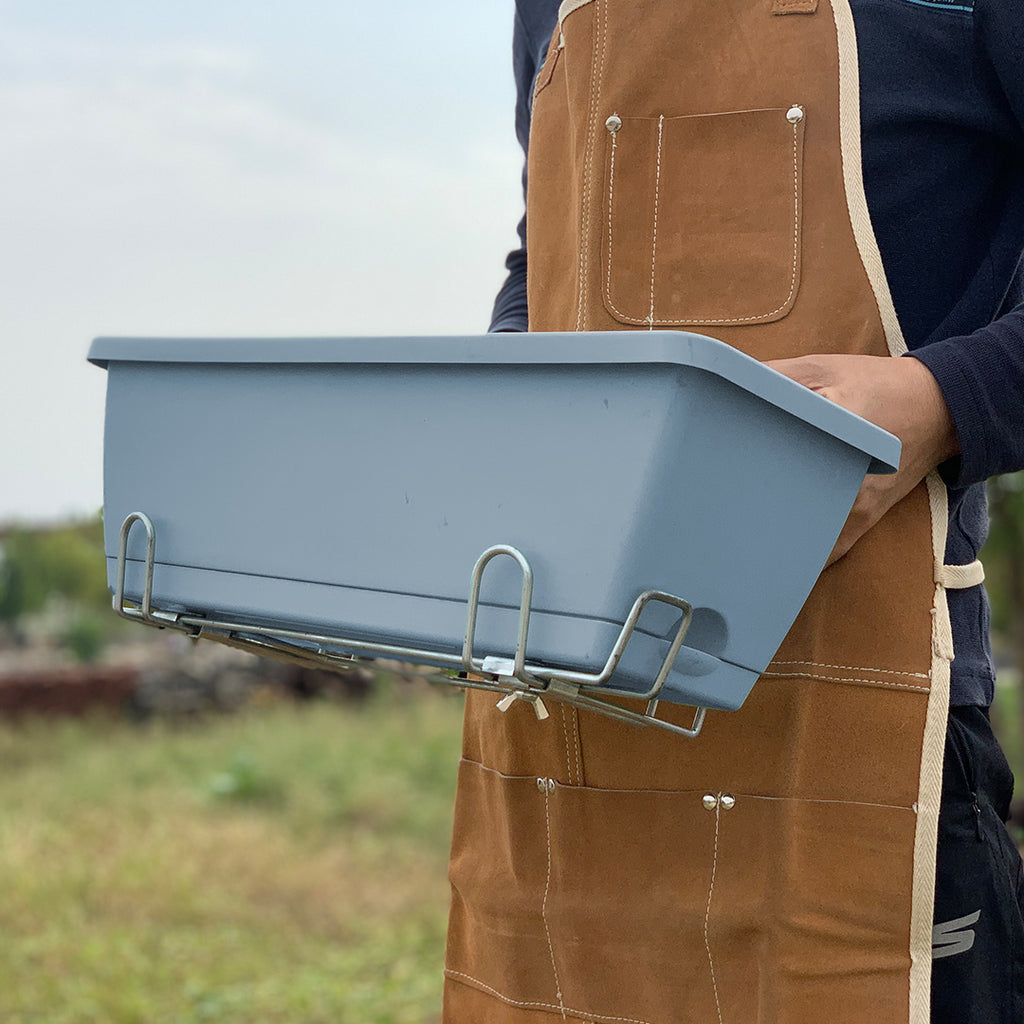 49.5cm Blue Rectangular Vegetable Herb Flower Planter Box Set of 2