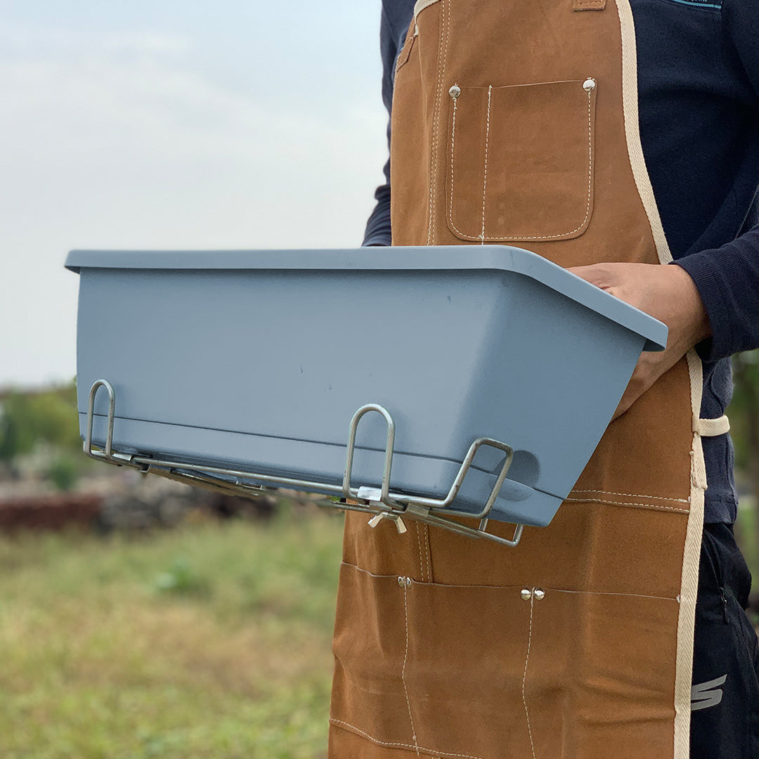 49.5cm Blue Rectangular Vegetable Herb Flower Planter Box Set of 2