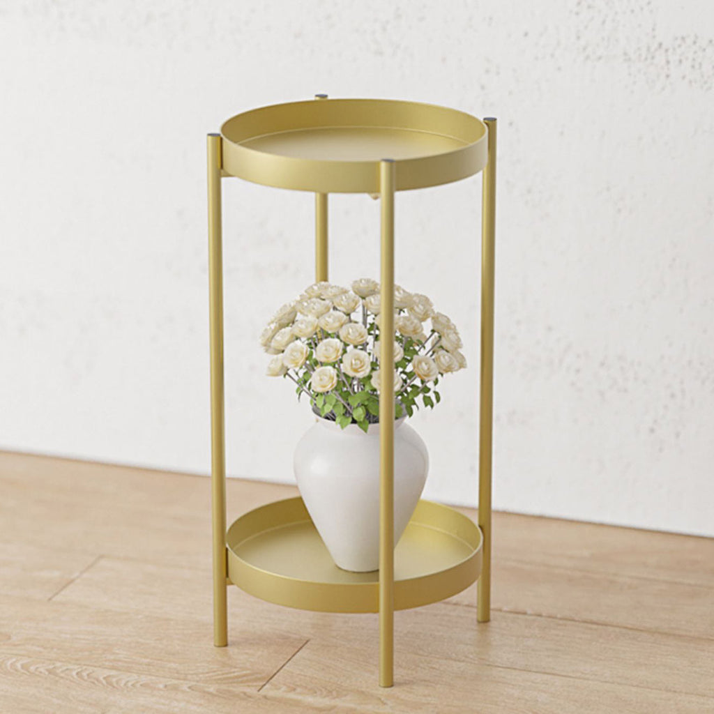 80CM Gold Tiered Plant Pots Holders Rack Garden Shelf