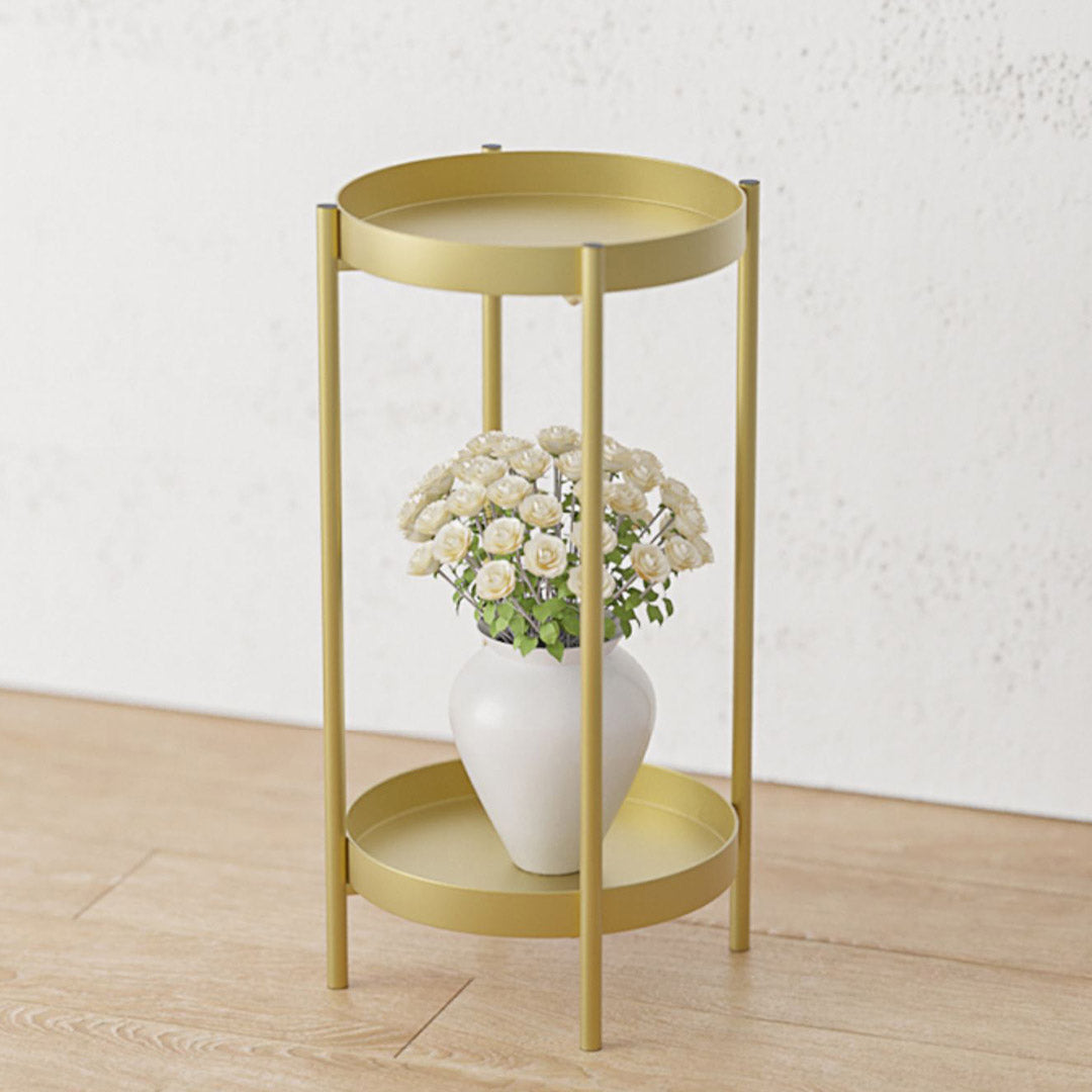 80CM Gold Tiered Plant Pots Holders Rack Garden Shelf