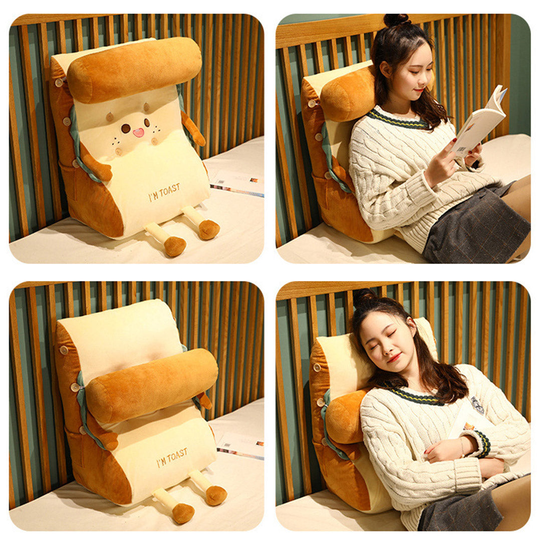 Cute Face Toast Bread Wedge Cushion Small