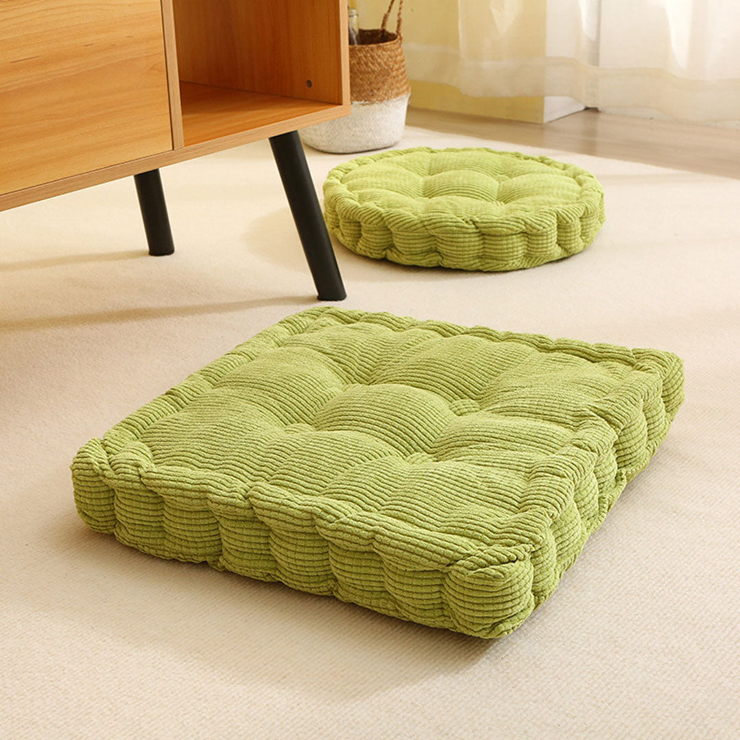 Green Plush Square Cushion