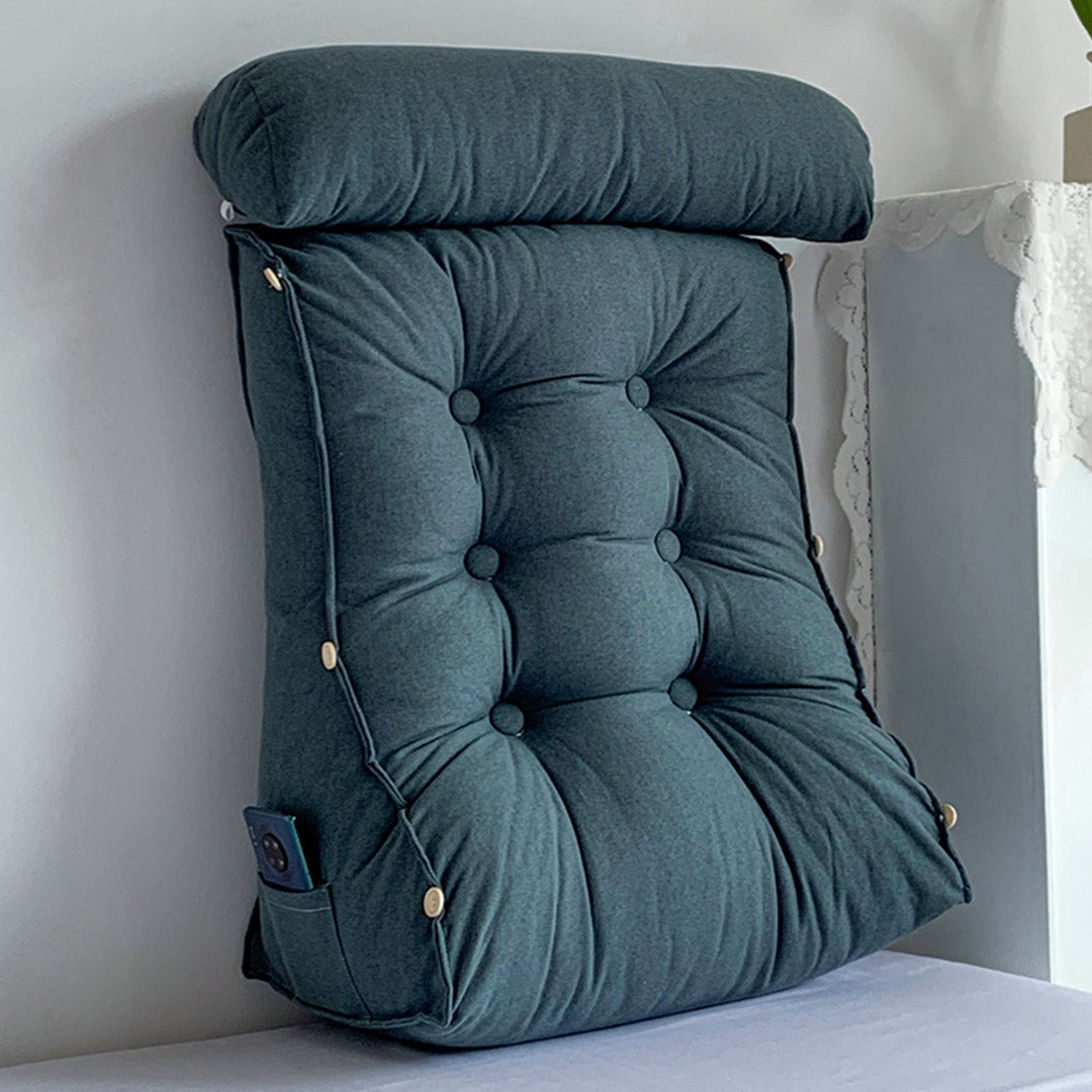 45cm Grey Wedge Lumbar Pillow