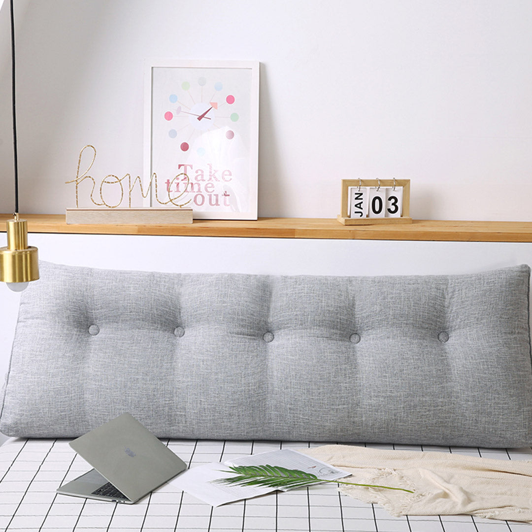 SOGA 150cm Silver Wedge Bed Cushion