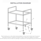 4 Tier Stainless Steel Utility Cart  860x540x1170