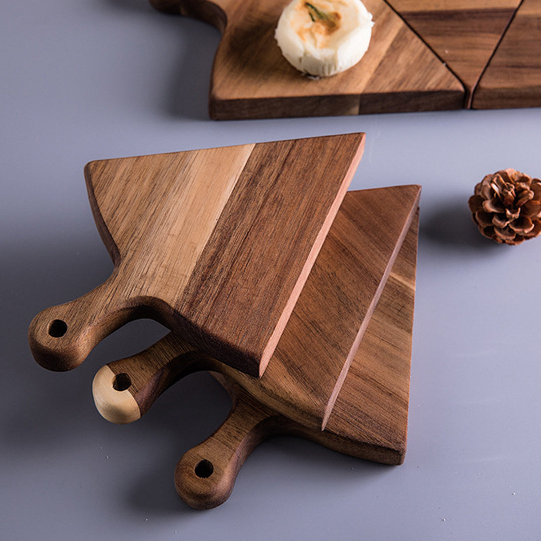 6pcs Brown Round Wood Pizza Server