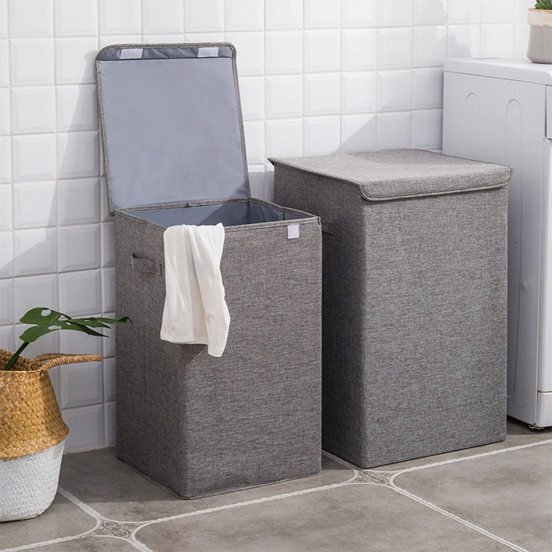 Grey Medium Laundry Hamper Storage Box