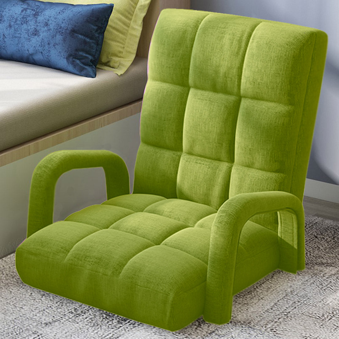 Floor Recliner Lazy Chair with Armrest Yellow Green