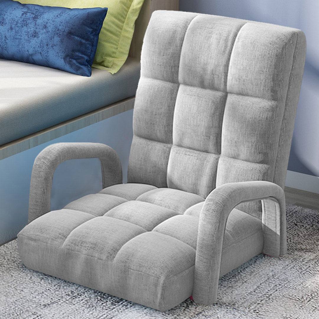 Floor Recliner Lazy Chair with Armrest Grey
