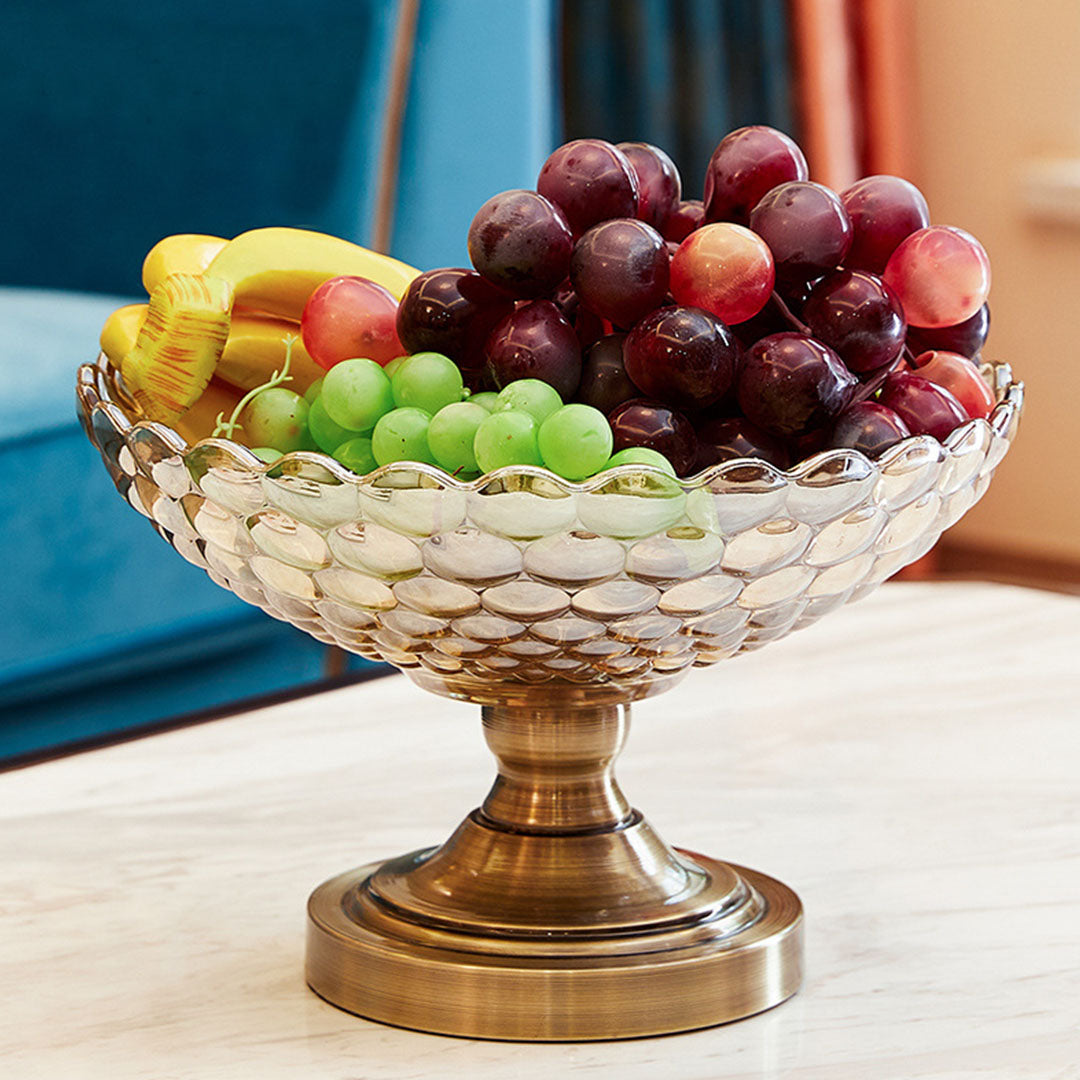 Pedestal Crystal Glass Fruit Bowl