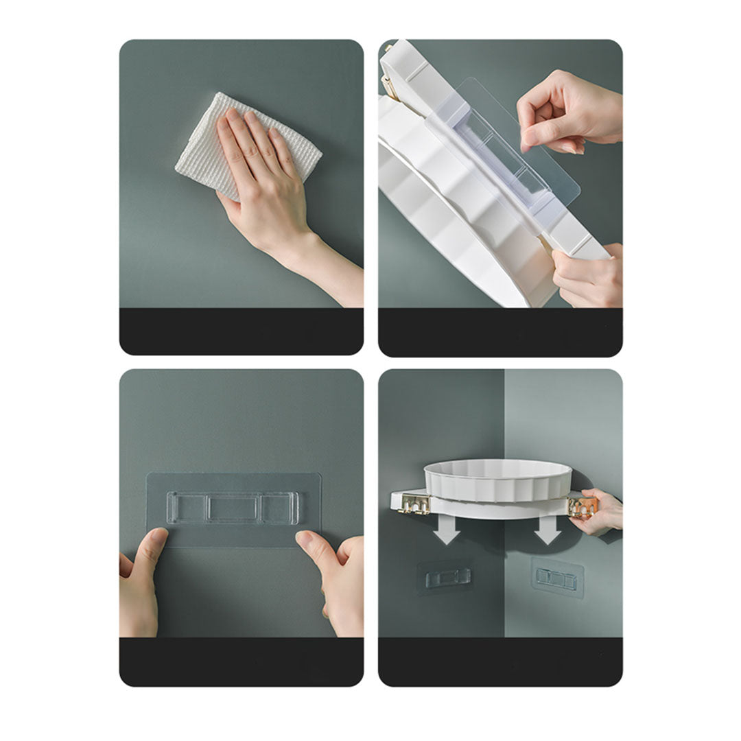 Green 360 Degree Wall-Mounted Rotating Bathroom Organiser