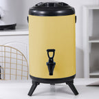 14L Stainless Steel Milk Tea Barrel with Faucet Yellow