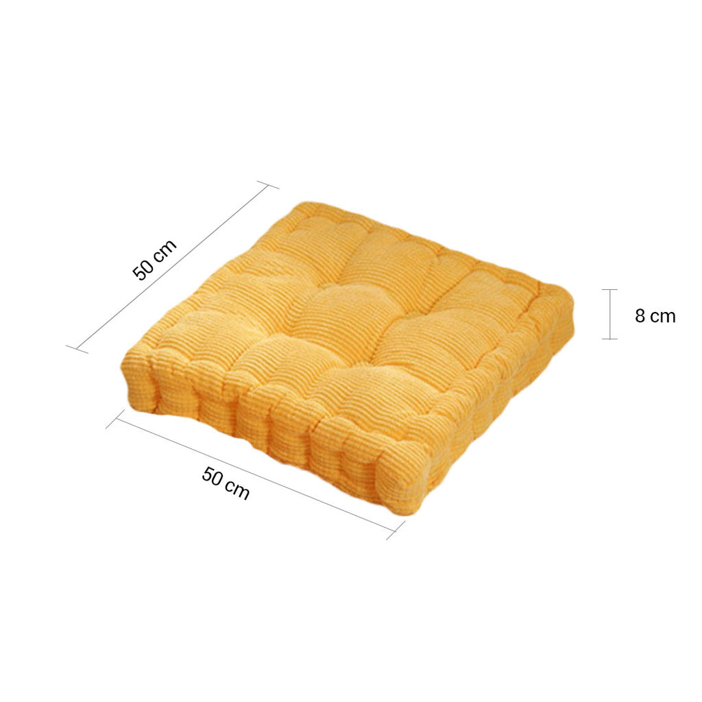 Yellow Plush Square Cushion