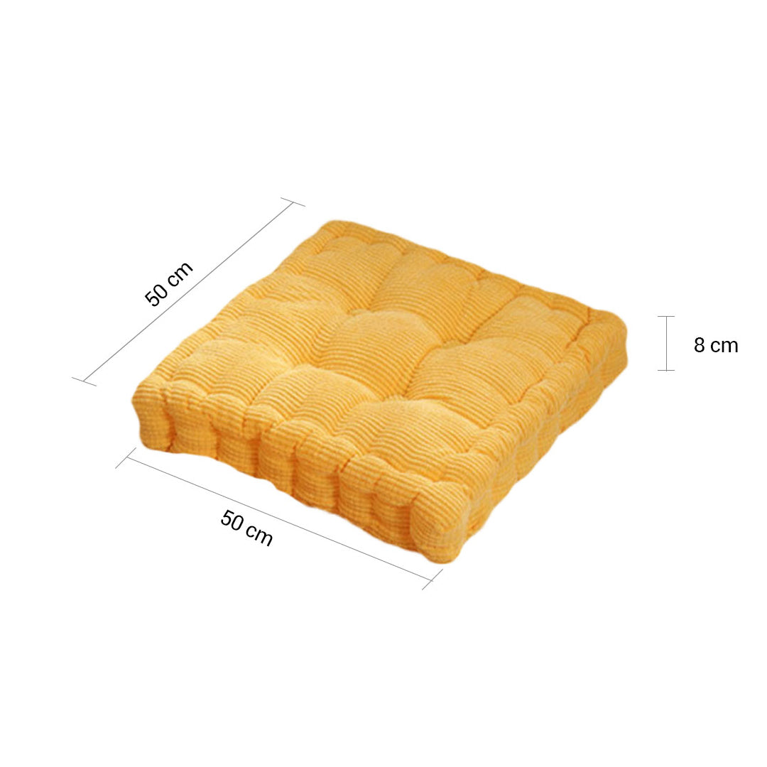 Yellow Plush Square Cushion