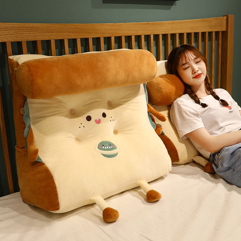 Cute Face Toast Bread Wedge Cushion