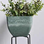 27cm Green Grey Square Resin Planter