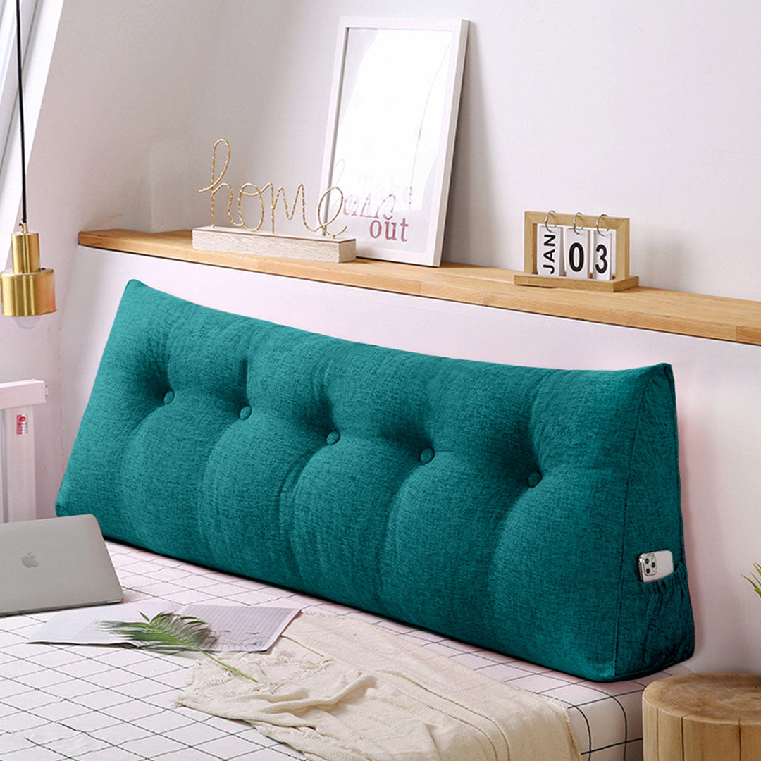 SOGA 120cm Blue Green Wedge Bed Cushion