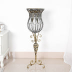 85cm Clear Glass Floor Vase with 12pcs Artificial Flower Set
