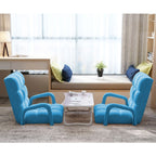 Floor Recliner Lazy Chair with Armrest Blue