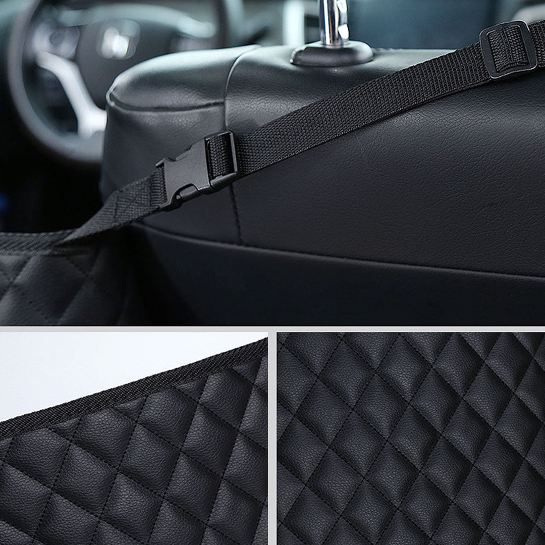 Black Leather  Multi-Purpose Back Seat Interior Accessories Bag