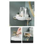 White 360 Degree Wall-Mounted Rotating Bathroom Organiser