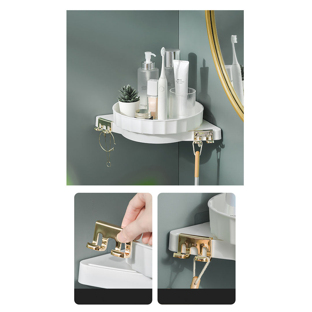 White 360 Degree Wall-Mounted Rotating Bathroom Organiser