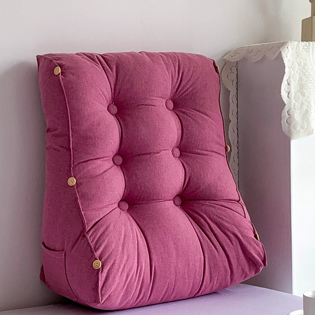 60cm Magenta Wedge Lumbar Pillow