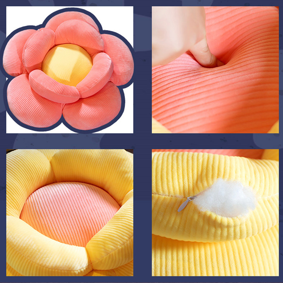 Beige Double Flower Shape Cushion