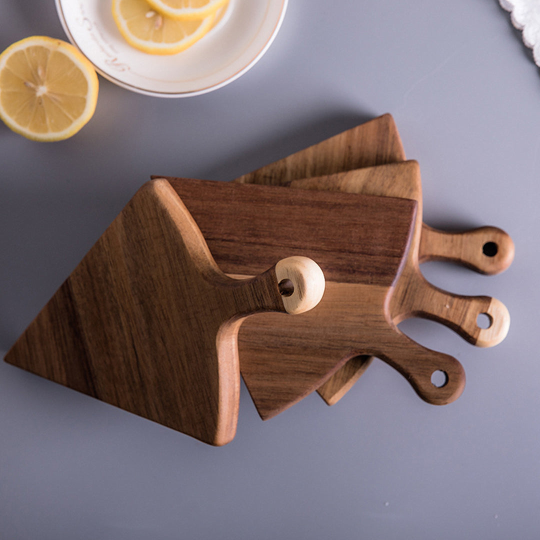 6pcs Brown Round Wood Pizza Server