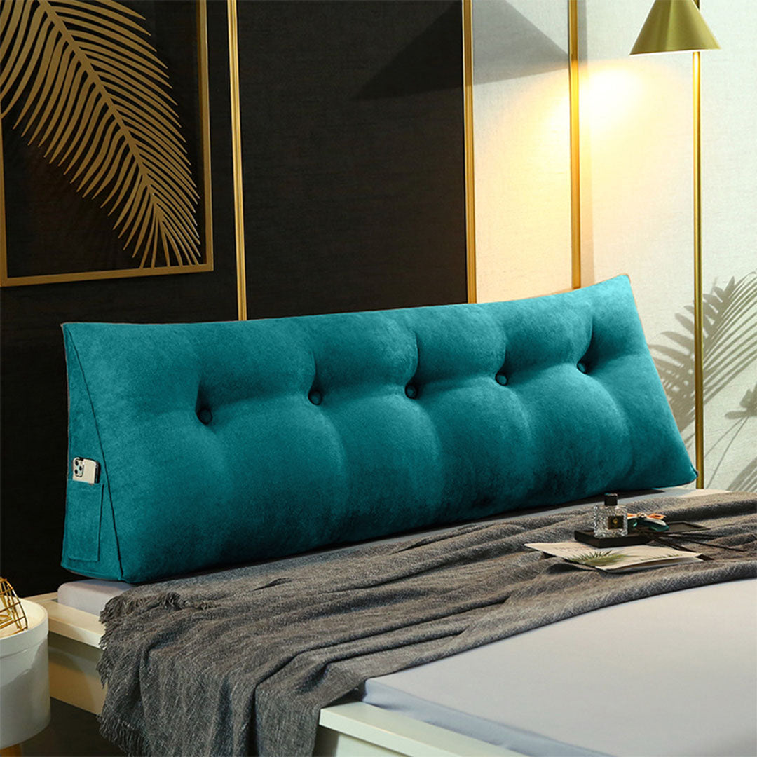 SOGA 100cm Blue Green Wedge Bed Cushion