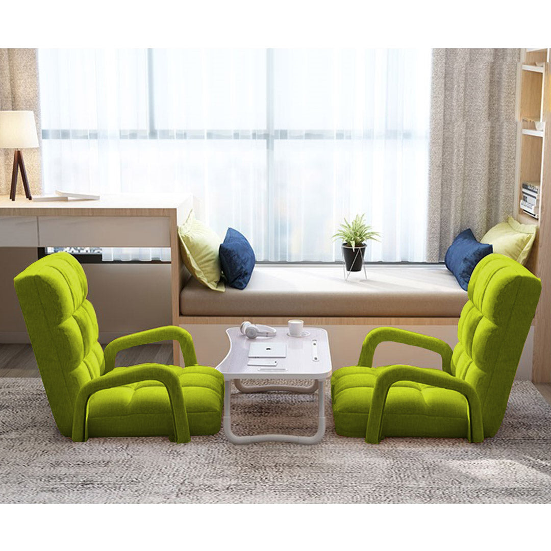 Floor Recliner Lazy Chair with Armrest Yellow Green