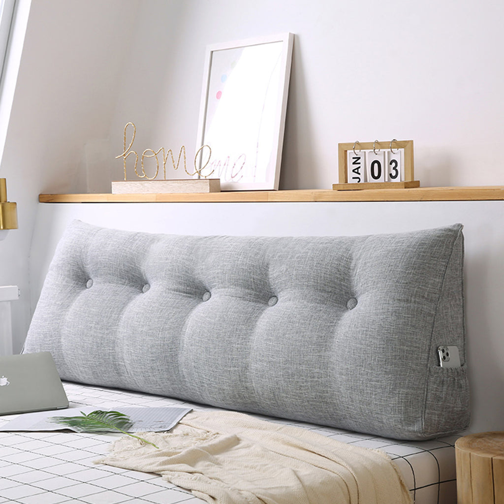 SOGA 180cm Silver Wedge Bed Cushion