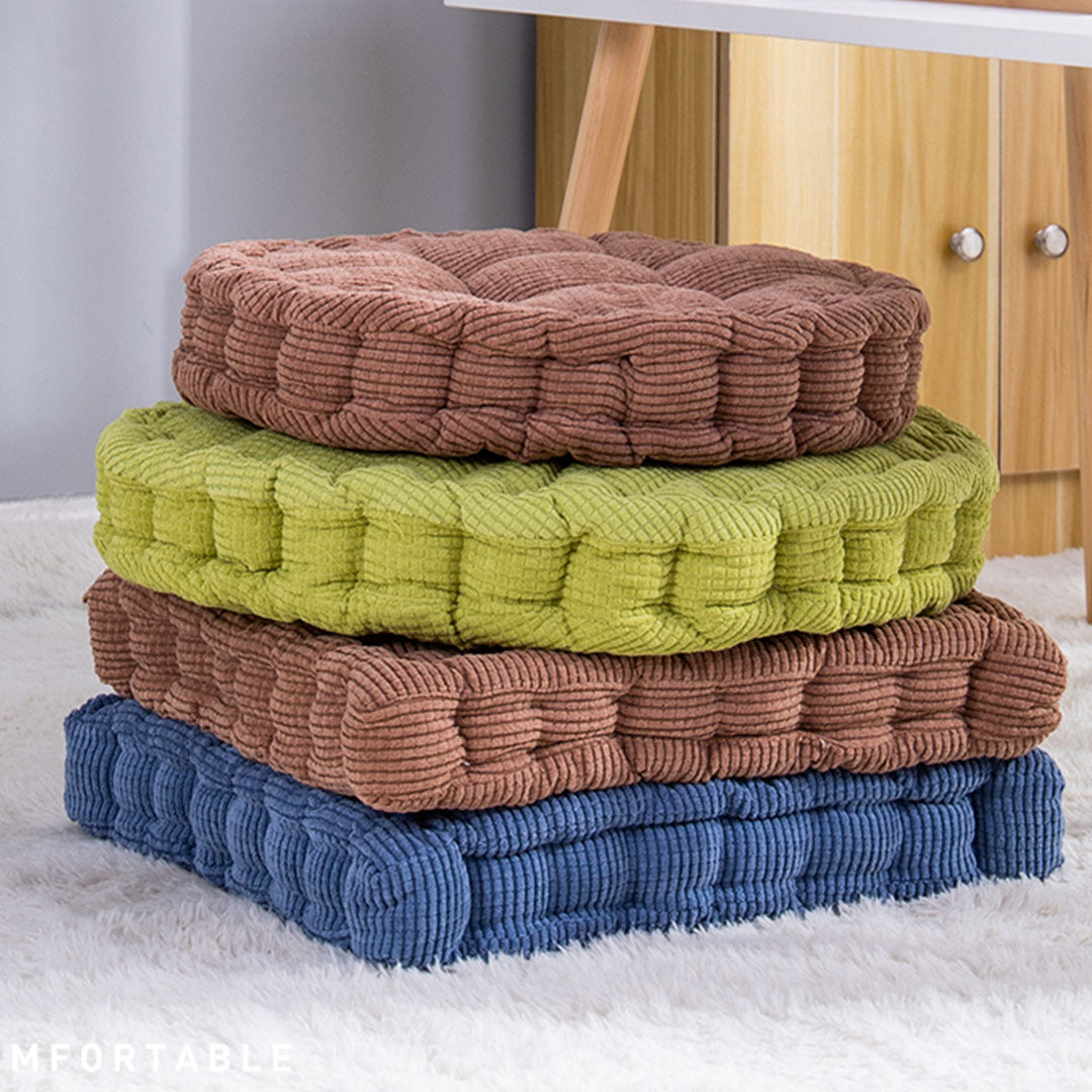 Blue Plush Square Cushion
