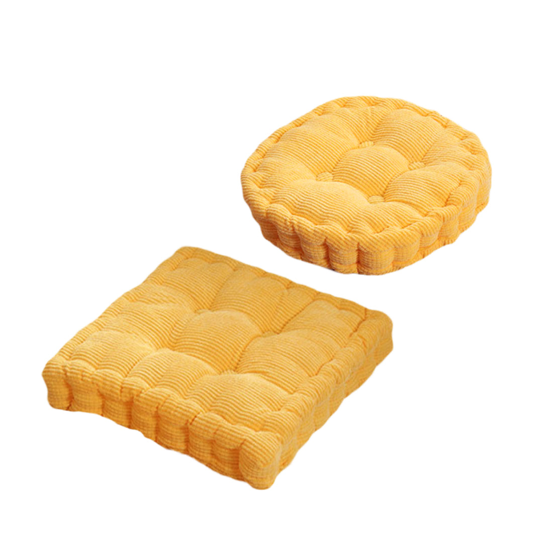Yellow Plush Square Cushion