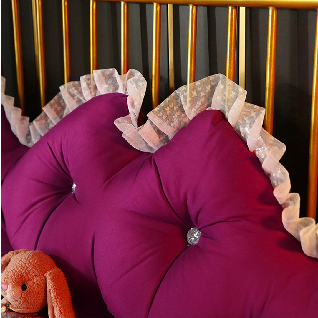 120cm Burgundy Princess Headboard Pillow