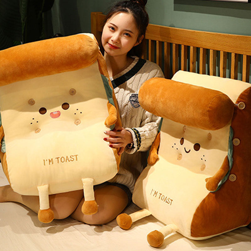 Cute Face Toast Bread Wedge Cushion