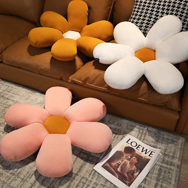 Coffee Daisy Flower Shape Cushion