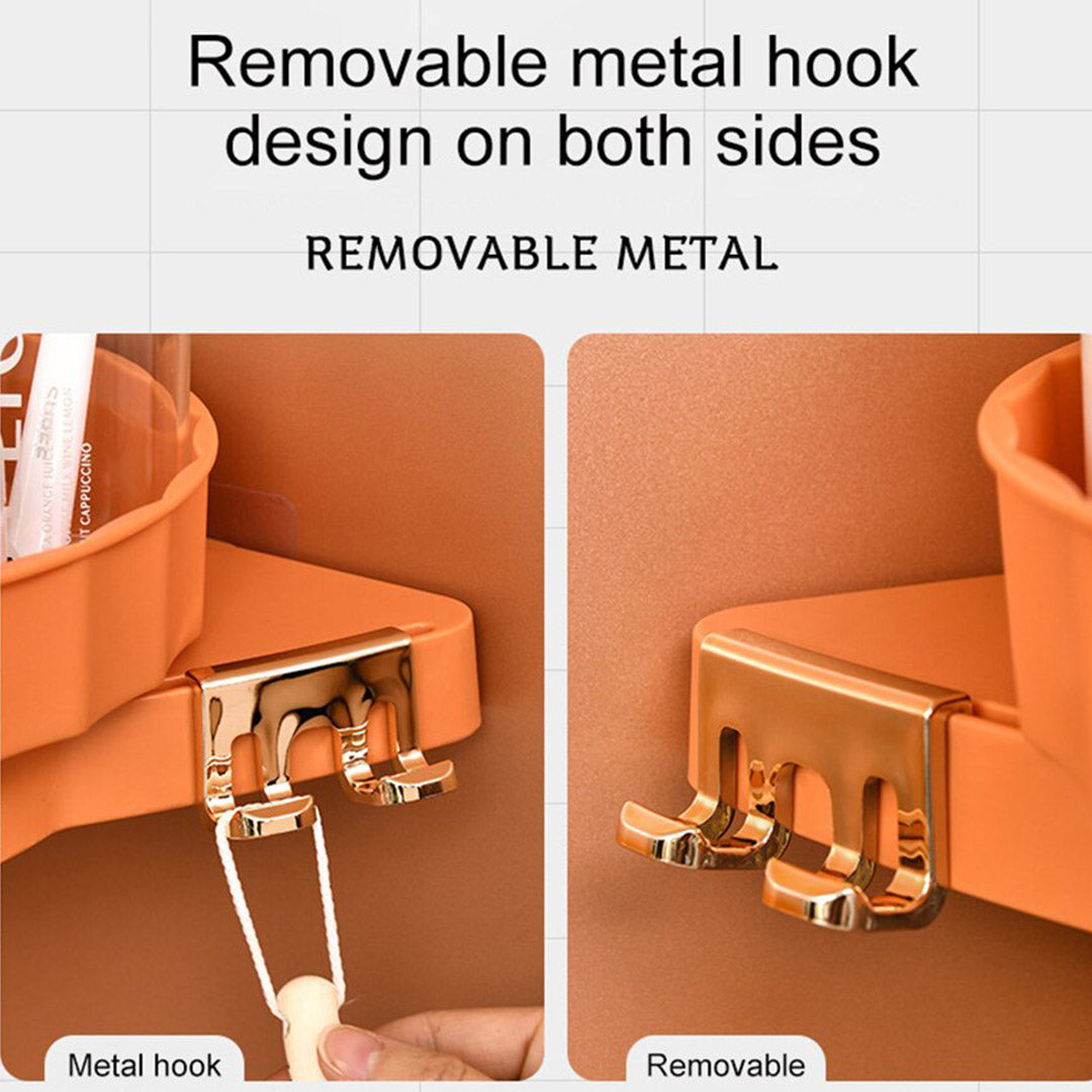 Orange 360 Degree Wall-Mounted Rotating Bathroom Organiser