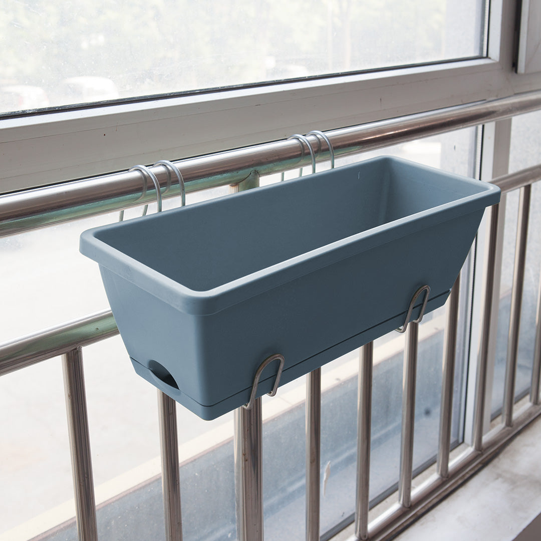 49.5cm Blue Rectangular Vegetable Herb Flower Planter Box Set of 4