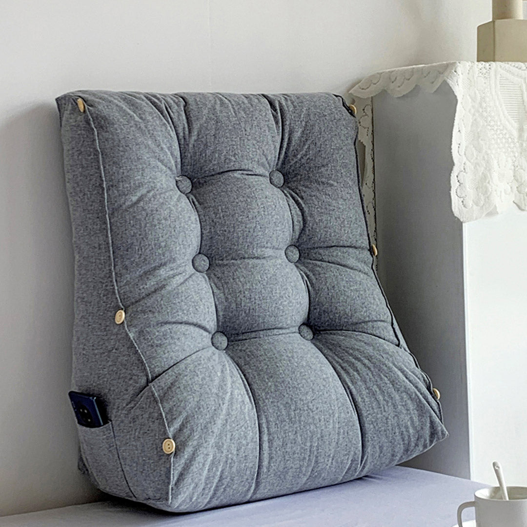 45cm Silver Wedge Lumbar Pillow