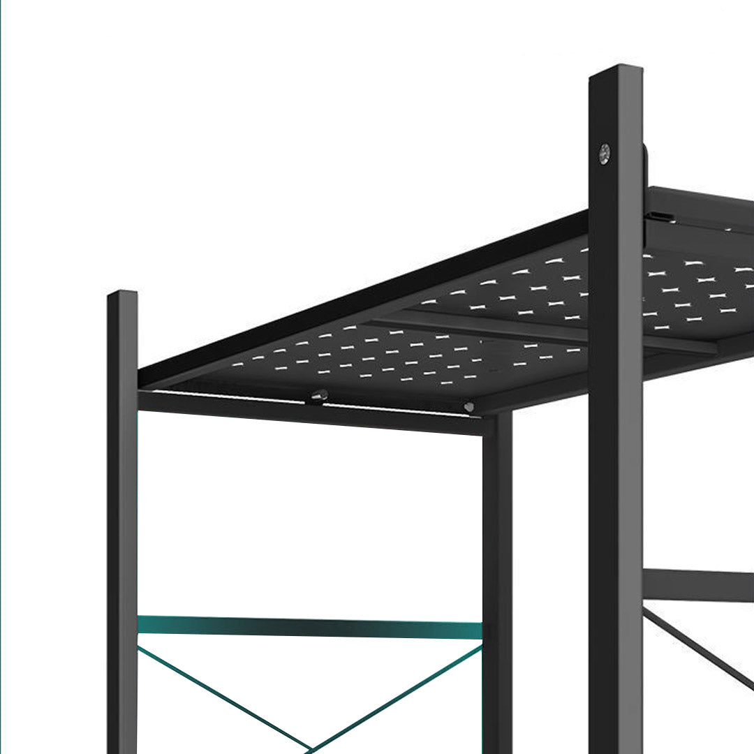 4 Tier Black Foldable Display Stand with Wheels