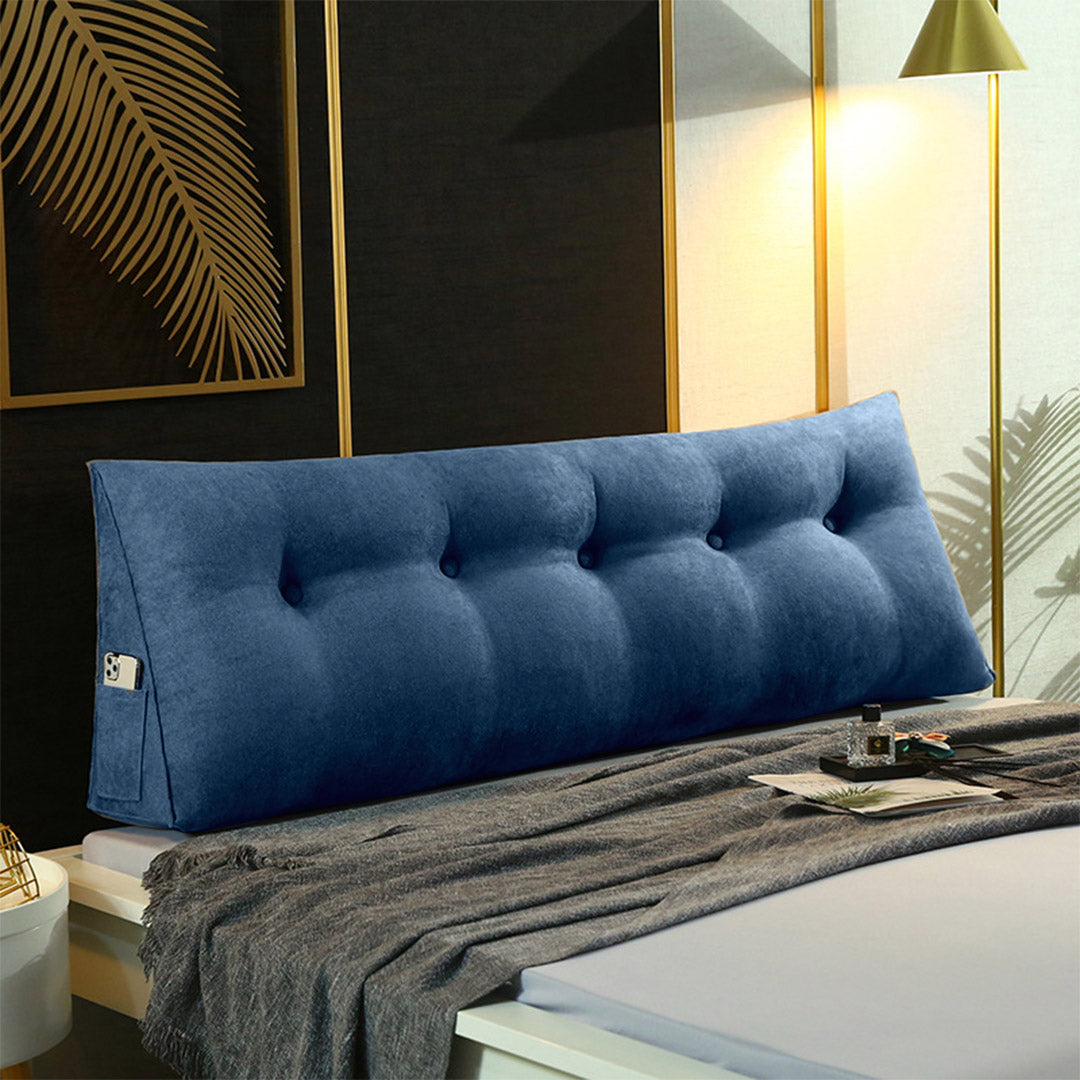 SOGA 100cm Blue Wedge Bed Cushion