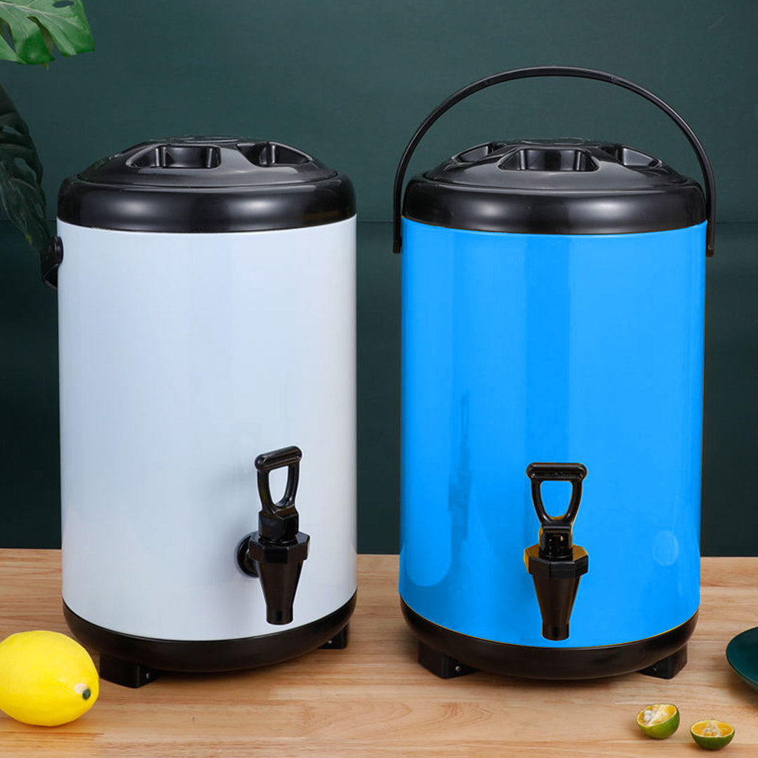 16L Stainless Steel Milk Tea Barrel with Faucet Blue
