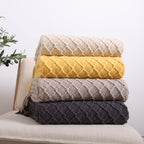 Coffee Diamond Pattern Throw Blanket