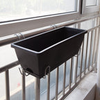 49.5cm Black Rectangular Vegetable Herb Flower Planter Box Set of 2