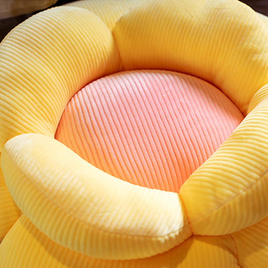 Yellow Double Flower Shape Cushion