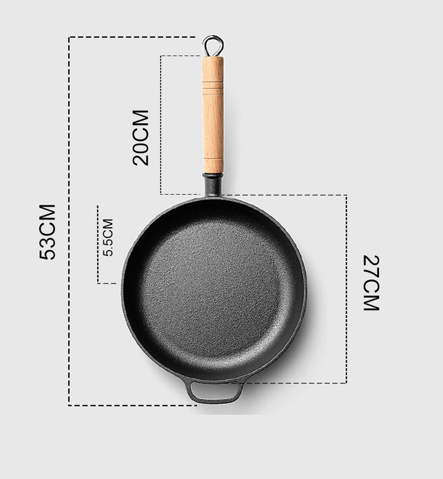 BORDSTRACT Cast Iron Round Skillet, Uniform Heating Nonstick Frying Pan,  Oven Proof Skillet with Deer Scene for Oven Stove Grill(25cm Diameter)