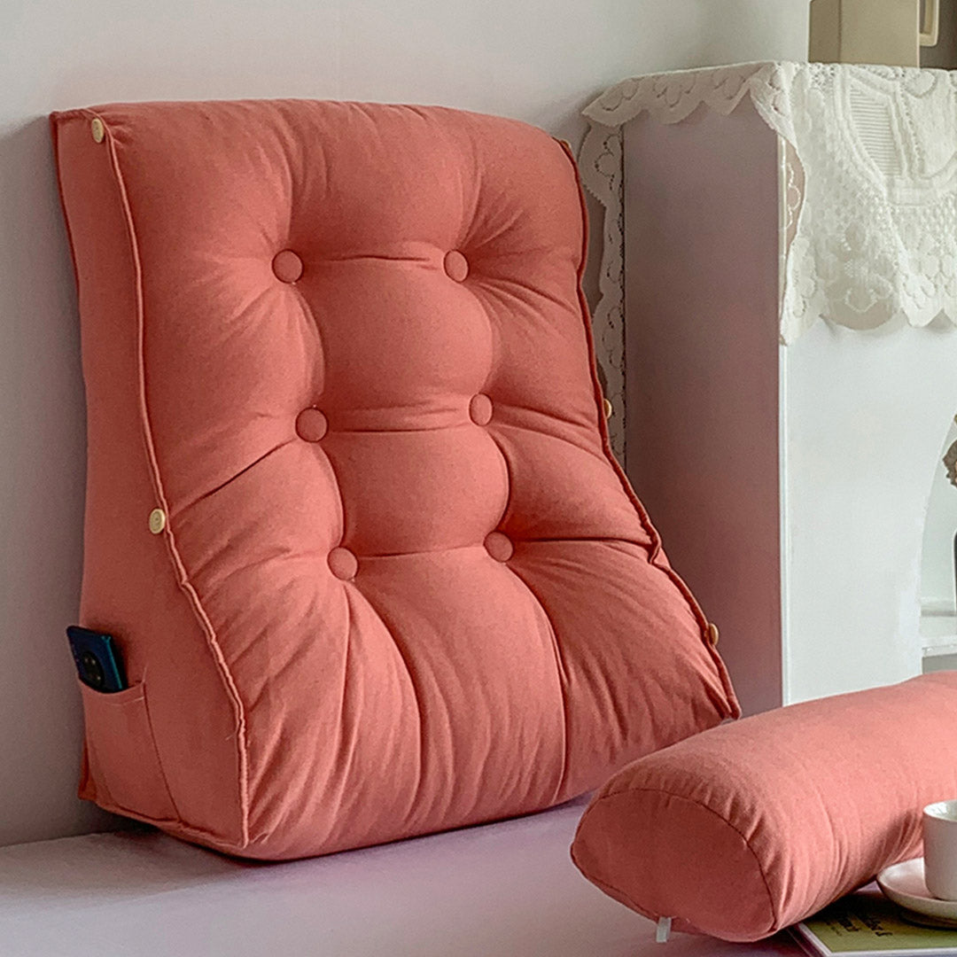 60cm Peach Wedge Lumbar Pillow